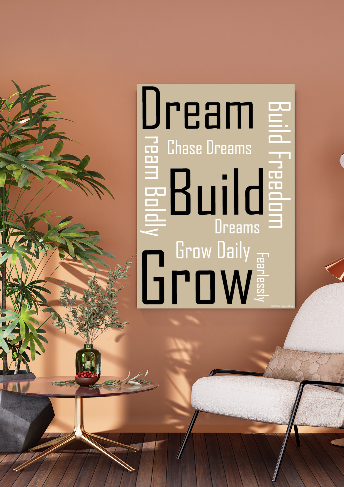 Dream. Build. Grow. – Motivational Wall Art